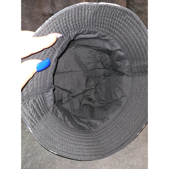 Women's Skull Print Bucket Hat Black Summer Reversible Fisherman Cap (AH) - Picture 4 of 5